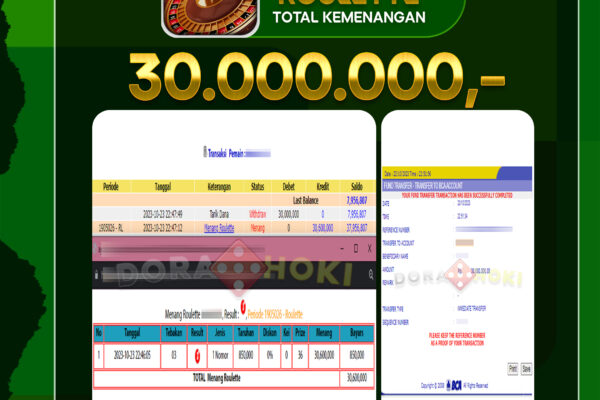 Livecasino Roulette Rp.30.000.000