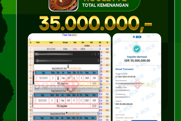 LIVECASINO ROULETTE Rp.35.000.000