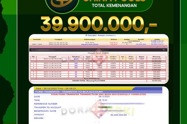 Bukti JP Togel China