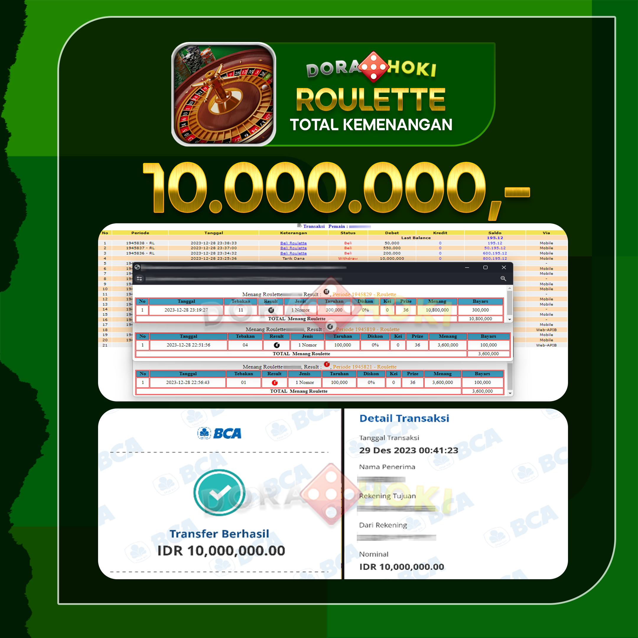 Bukti JP livecasino roulette