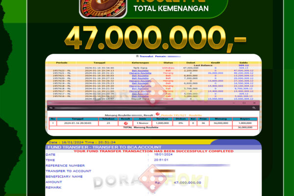 Livecasino Roulette Rp.47.000.000