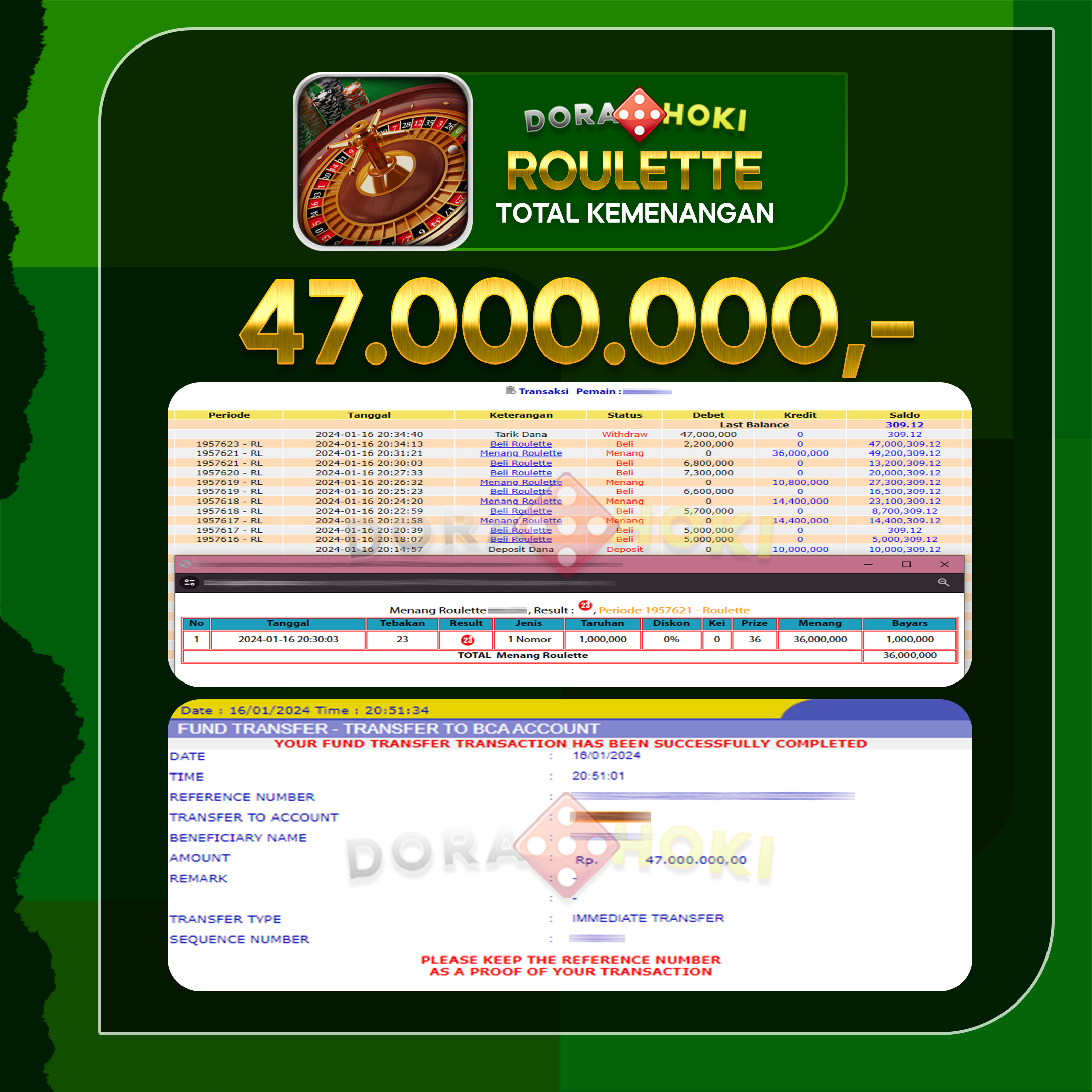 Livecasino Roulette Rp.47.000.000