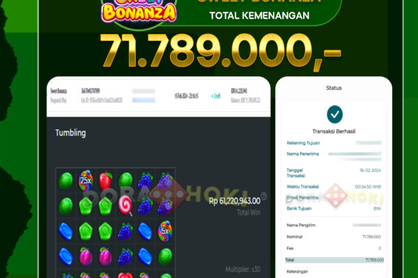 Sweet Bonanza 71.789.000