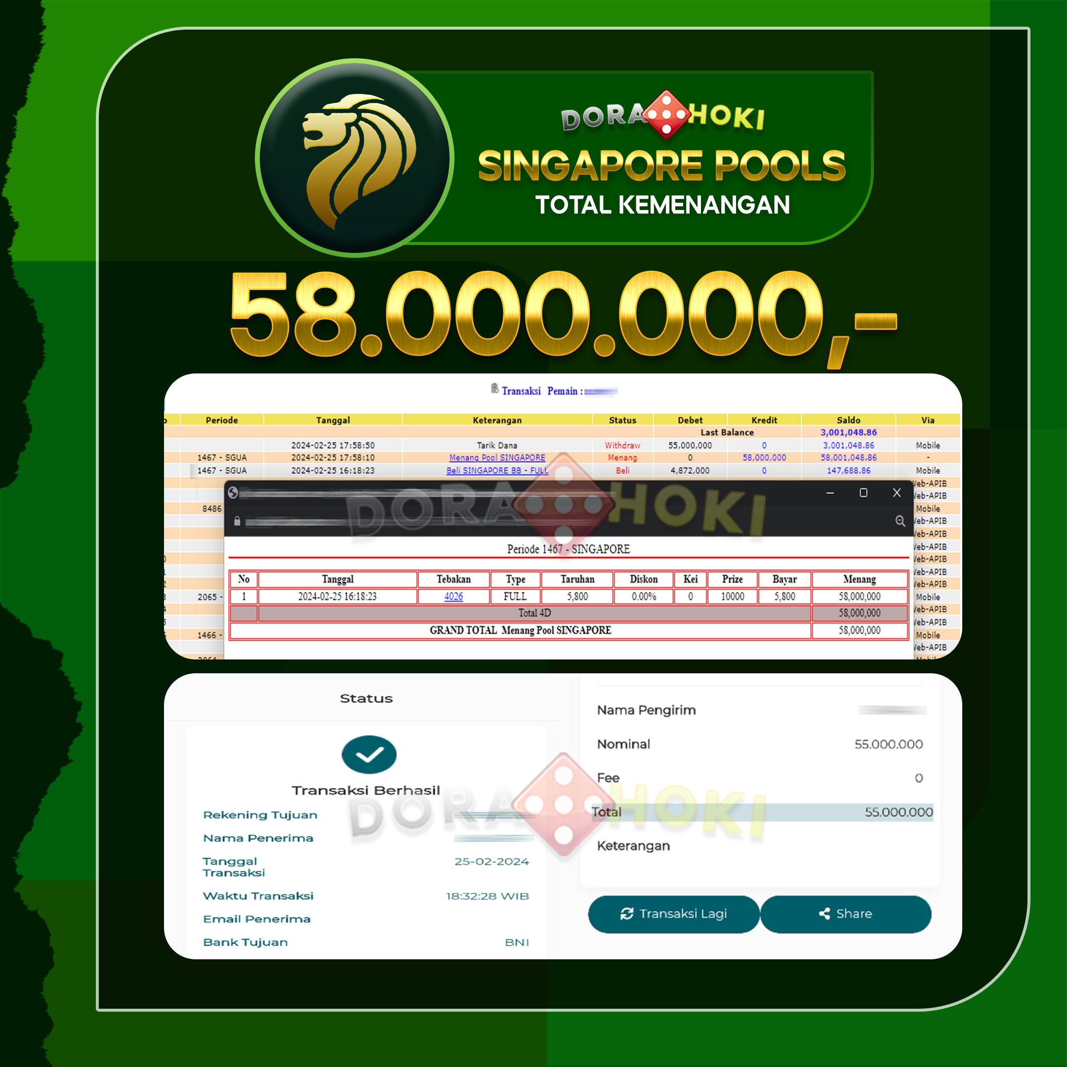 TOGEL SINGAPORE 58.000.000