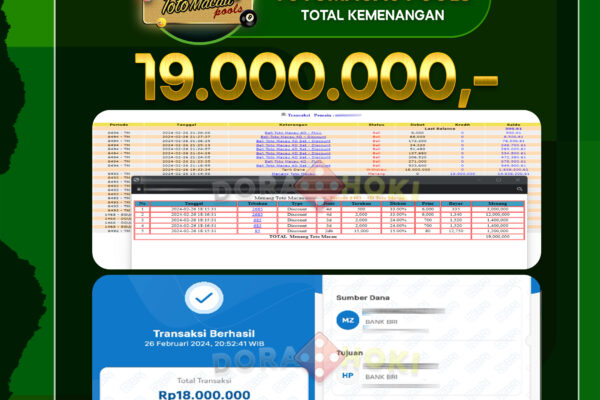 TOGEL Toto Macau 19.000.000