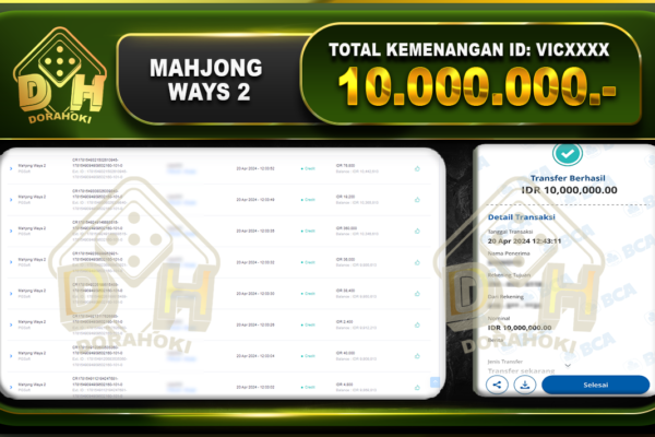 BUKTI JP MAHJONG WAYS2 10.000.000