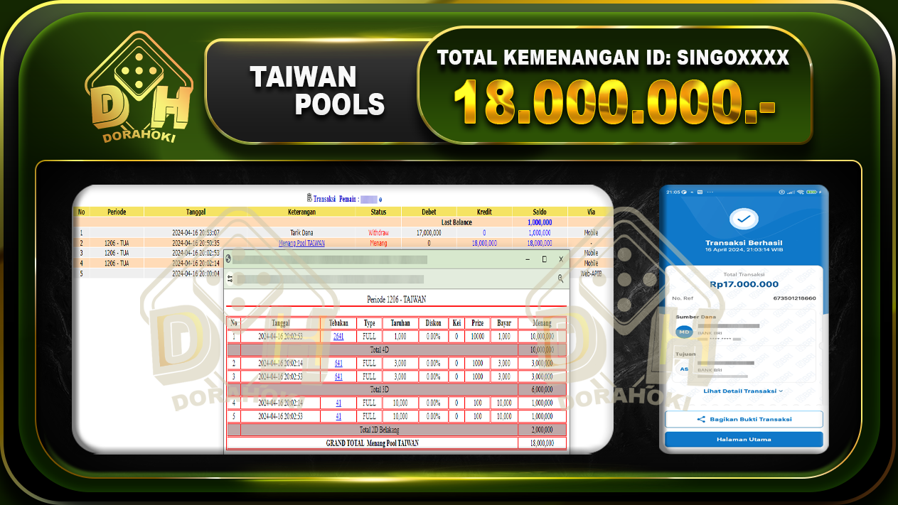 BUKTI TOGEL TAIWAN 18.000.000