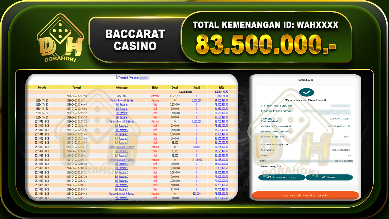 BACCARAT 83.500.000