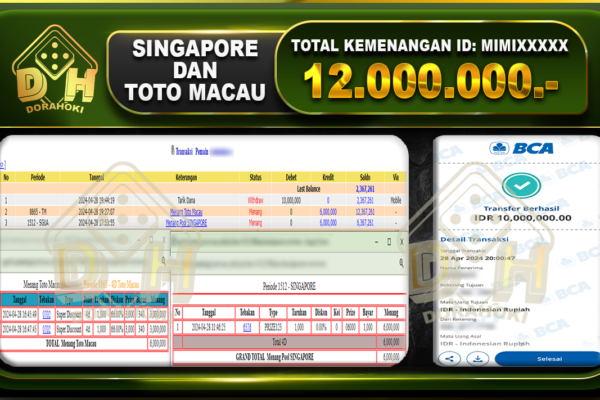 singapore dan toto macau 12.000.000