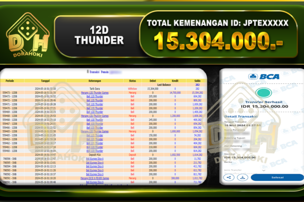 BUKTI JP 12D THUNDER 15.304.000