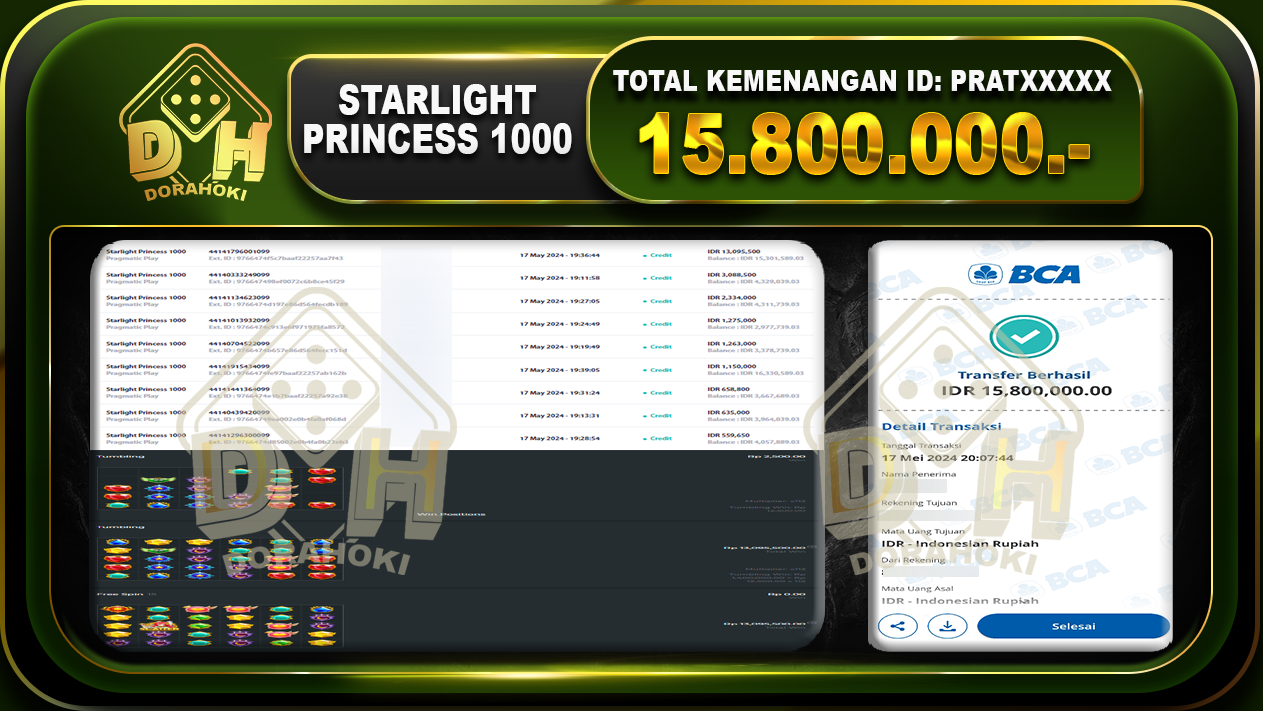 BUKTI JP STARLIGHT PRINCESS 1000-2 15.800.000