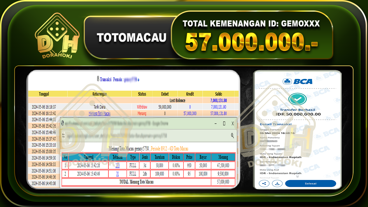 TOTO MACAU 57.000.000