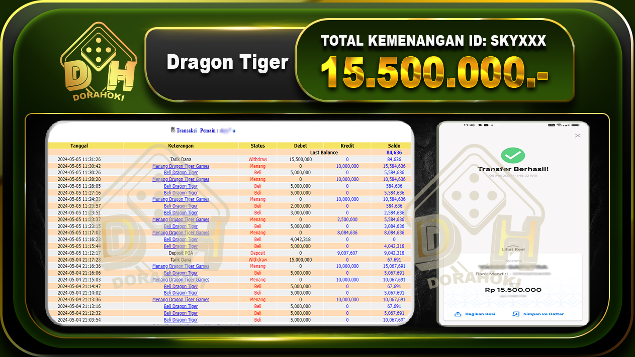 Dragon Tiger 15.500.000