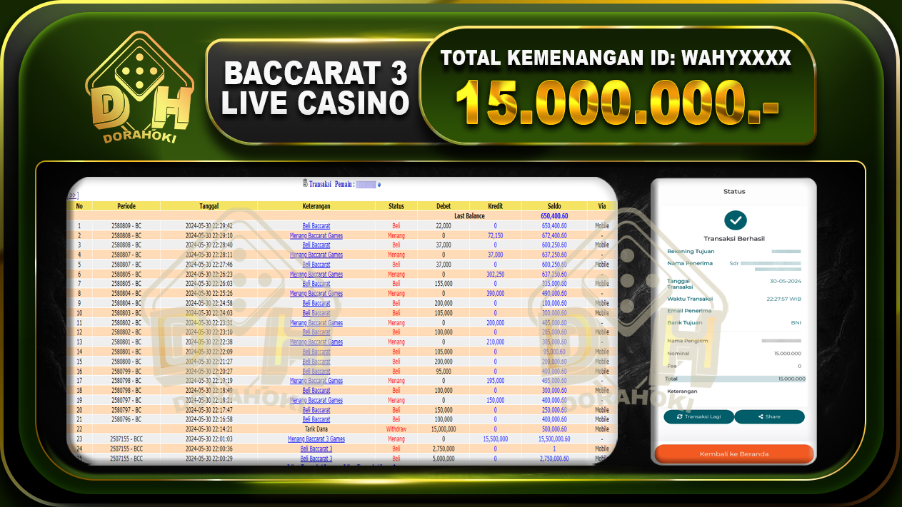 Baccarat 15.000.000