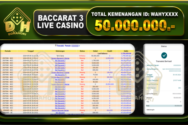 Baccarat 50.000.000