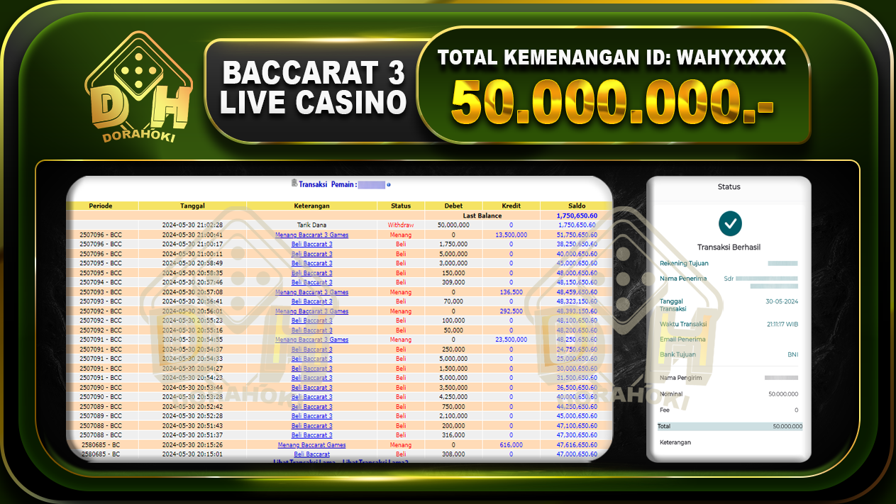 Baccarat 50.000.000