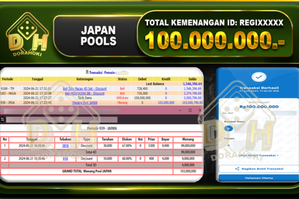 BUKTI JP DORAHOKI JAPAN 100.000.000