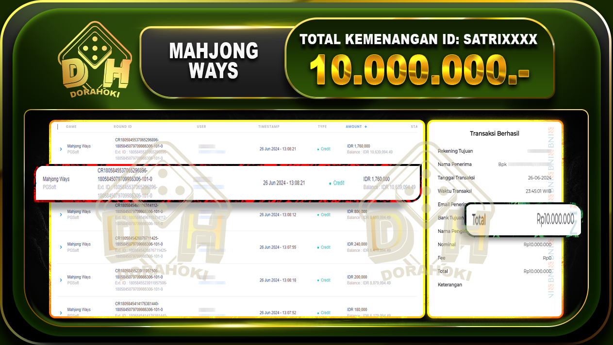 MAHJONG WAYS Rp.10.000.000