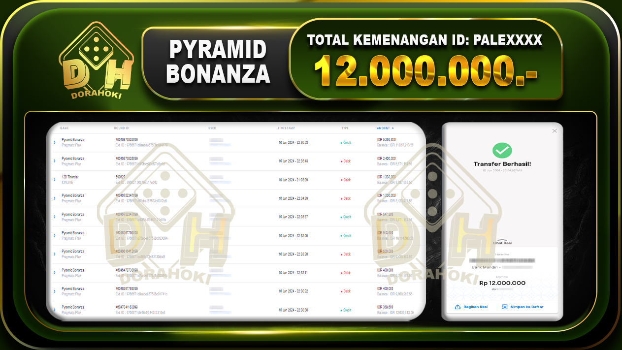 PYRAMID BONANZA Rp.12.000.000