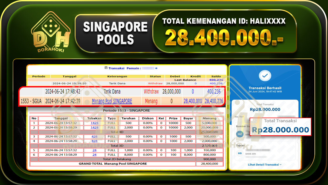 SINGAPORE Rp.28.400.000