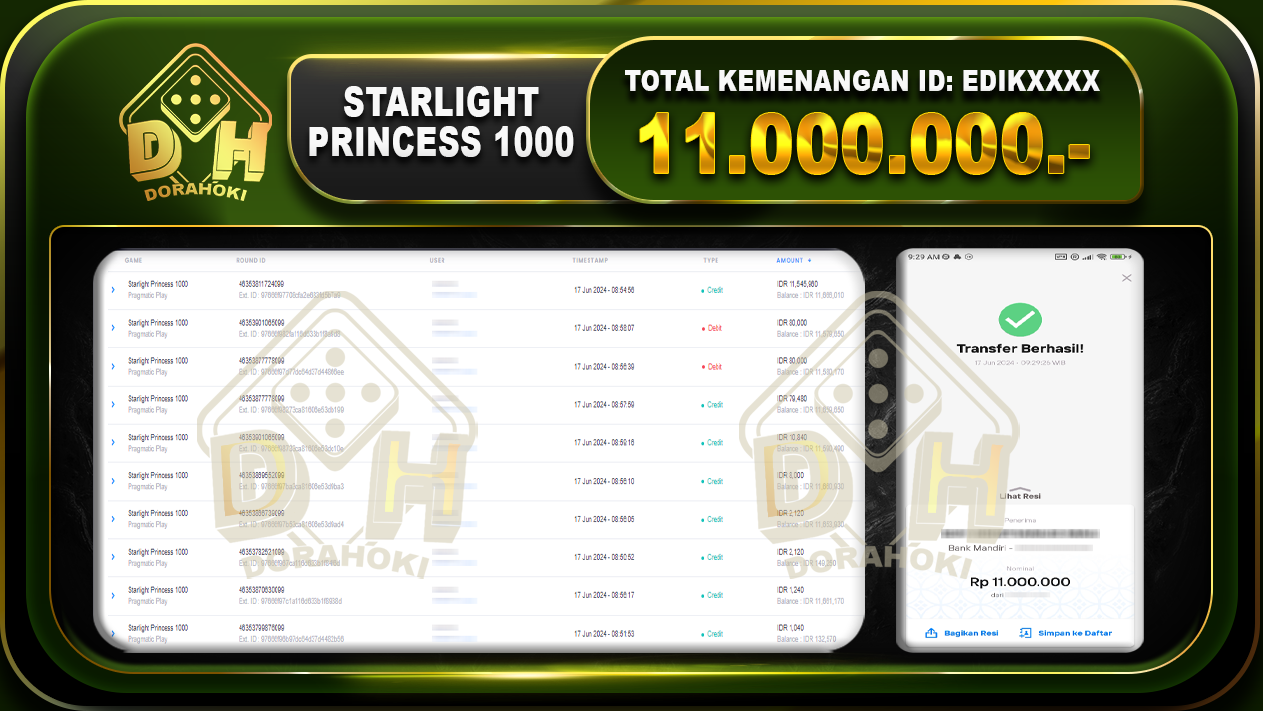 STARLIGHT PRINCESS 1000 Rp.11.000.000