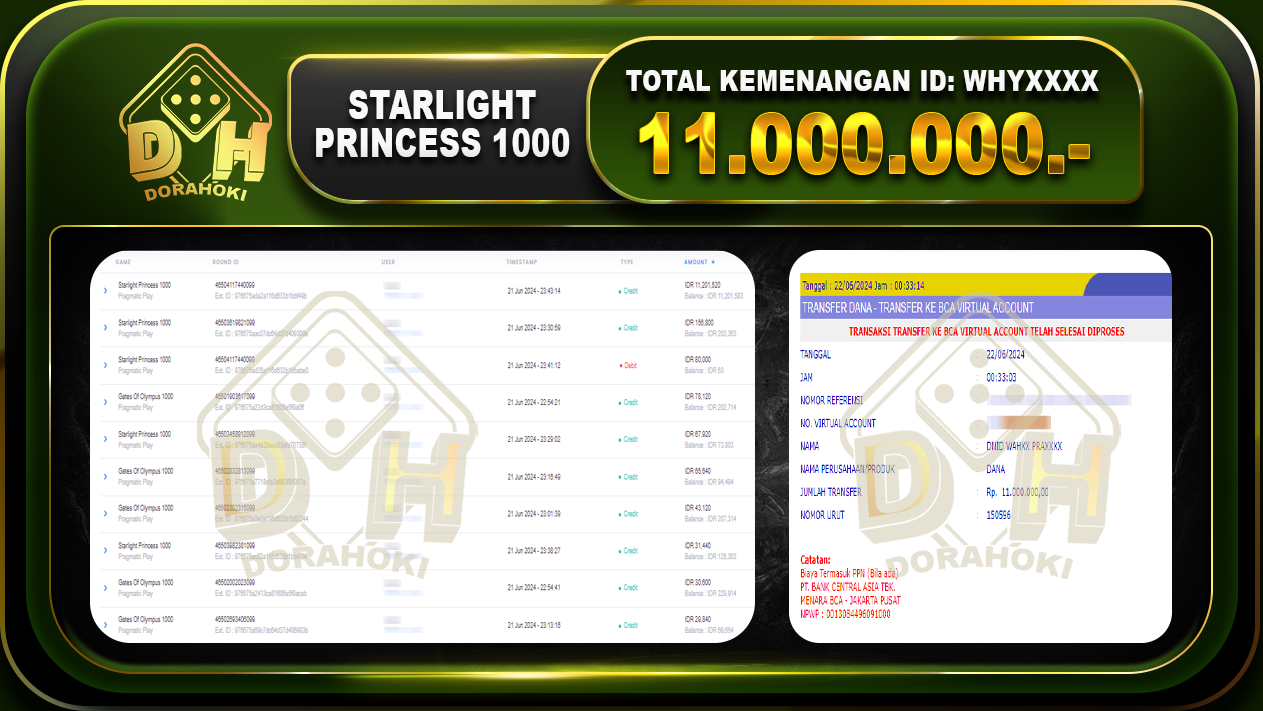 STARLIGHT PRINCESS 1000 Rp.11.000.000