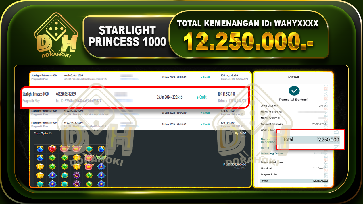 STARLIGHT PRINCESS 1000 Rp.12.250.000