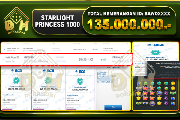 STARLIGHT PRINCESS 1000 Rp.135.000.000