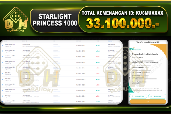 STARLIGHT PRINCESS 1000 Rp.33.100.000