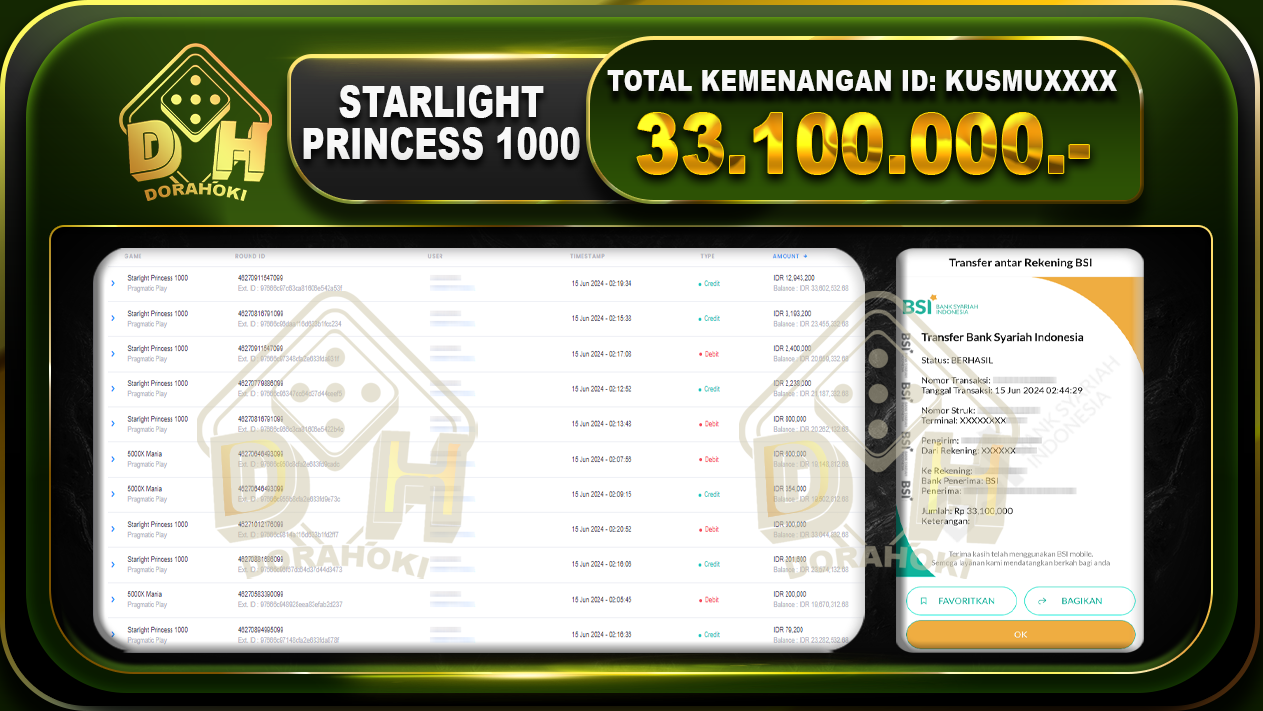 STARLIGHT PRINCESS 1000 Rp.33.100.000