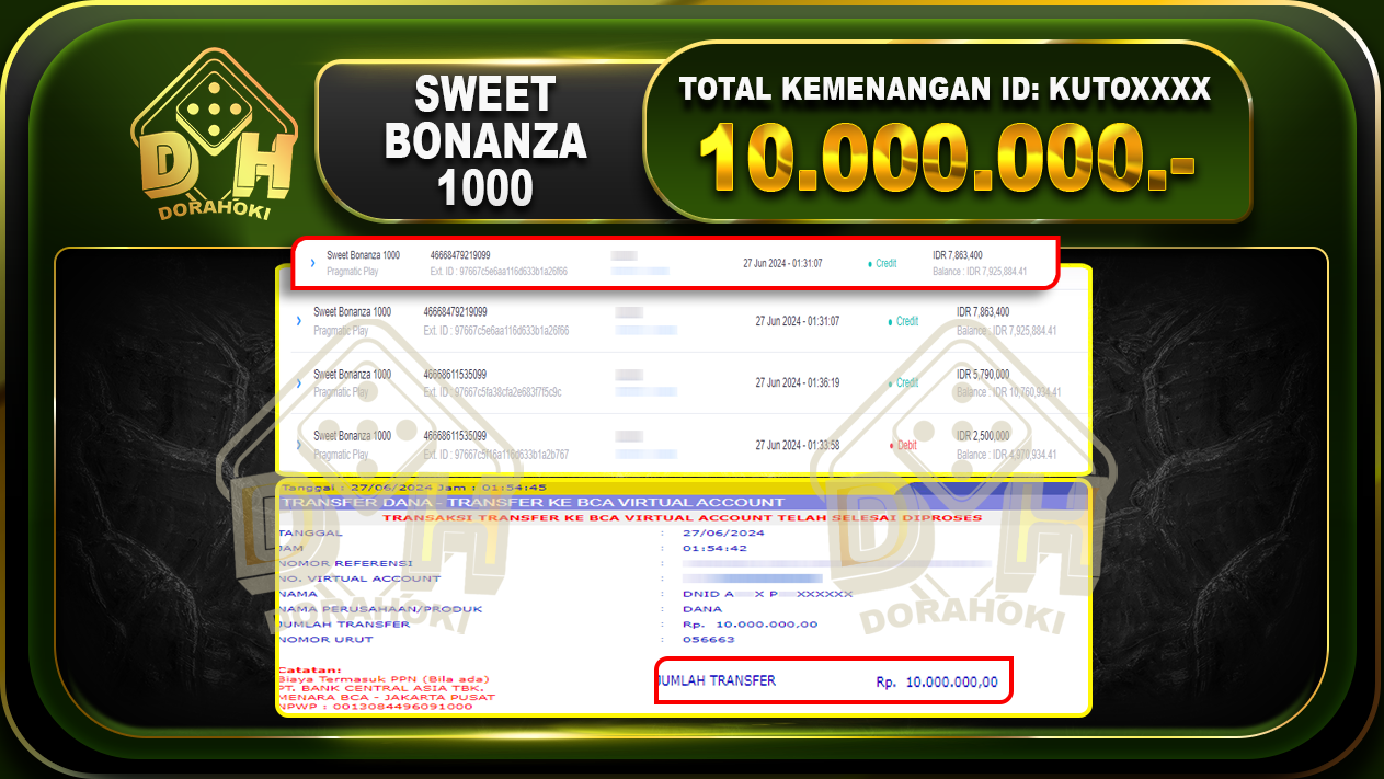 SWEET BONANZA 1000 Rp.10.000.000