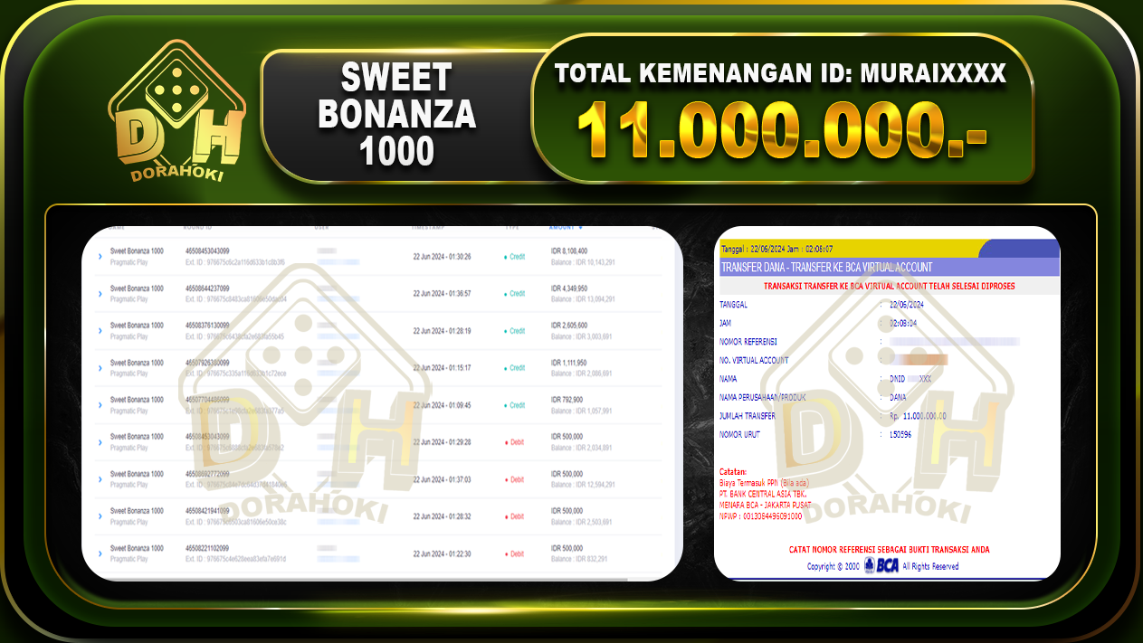 SWEET BONANZA 1000 Rp.11.000.000 - 2