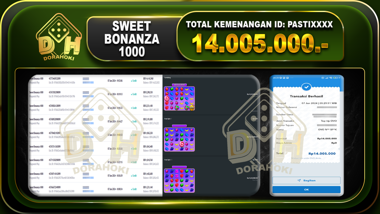 SWEET BONANZA 1000 Rp.14.005.000