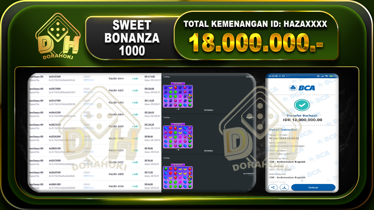 SWEET BONANZA 1000 Rp.18.000.000