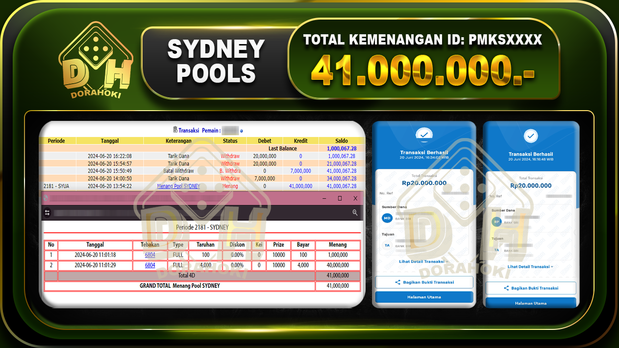 TOGEL SYDNEY Rp.41.000.000