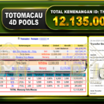 TOGEL TOTOMACAU 4D Rp.12.135.000