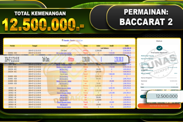 BACCARAT 2 Rp.12.500.000