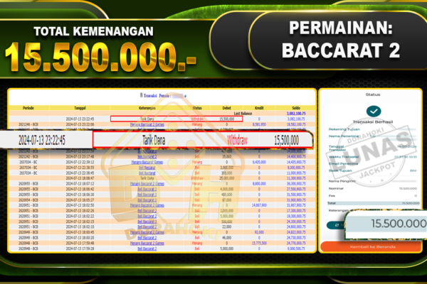 BACCARAT 2 Rp.15.500.000