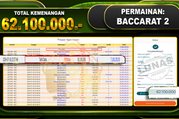 BACCARAT 2 Rp.62.100.000