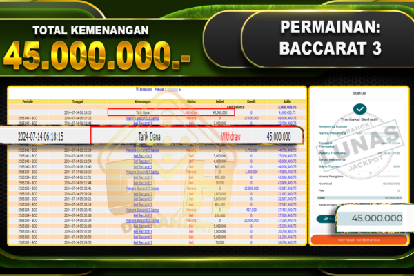 BACCARAT 3 Rp.45.000.000