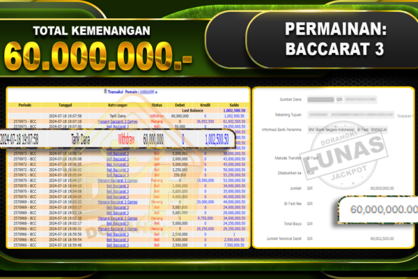 BACCARAT 3 Rp.60.000.000