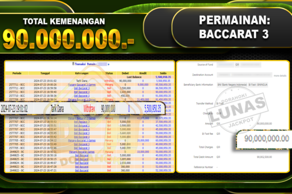 BACCARAT 3 Rp.90.000.000