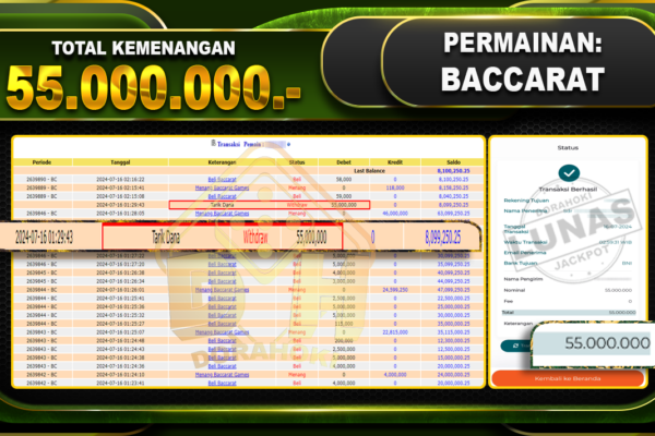 BACCARAT Rp.55.000.000