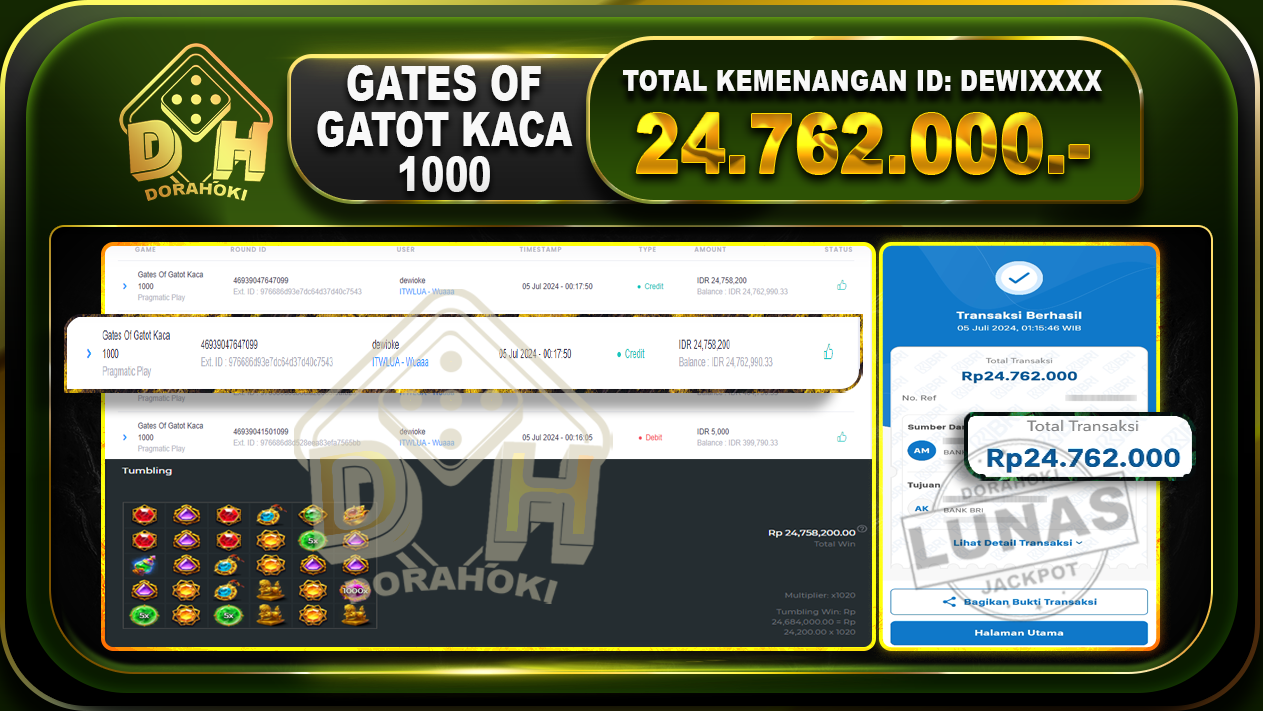 GATES OF GATOT KACA 1000 Rp.24.762.000