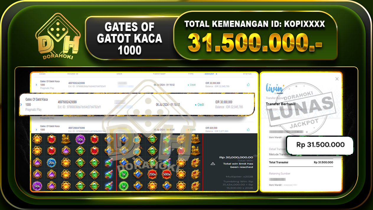 GATES OF GATOT KACA 1000 Rp.31.500.000