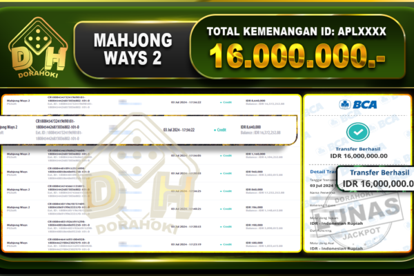 MAHJONG WAYS 2 Rp.16.000.000