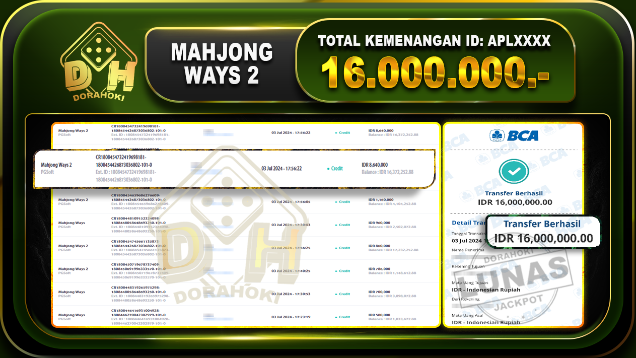 MAHJONG WAYS 2 Rp.16.000.000