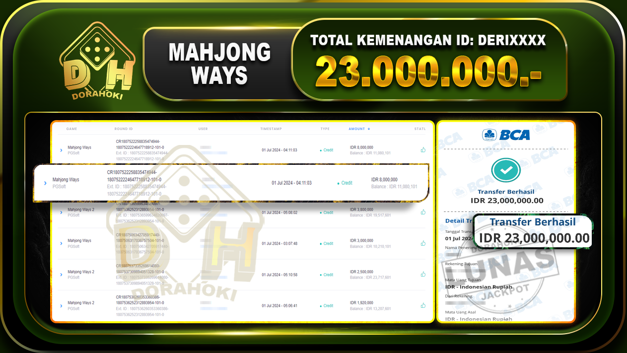 MAHJONG WAYS Rp.23.000.000