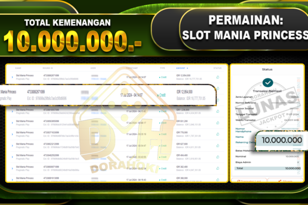 SLOT MANIA PRINCESS Rp.10.000.000