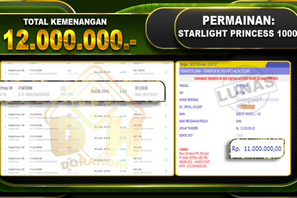 STARLIGHT PRINCESS 1000 Rp.12.000.000